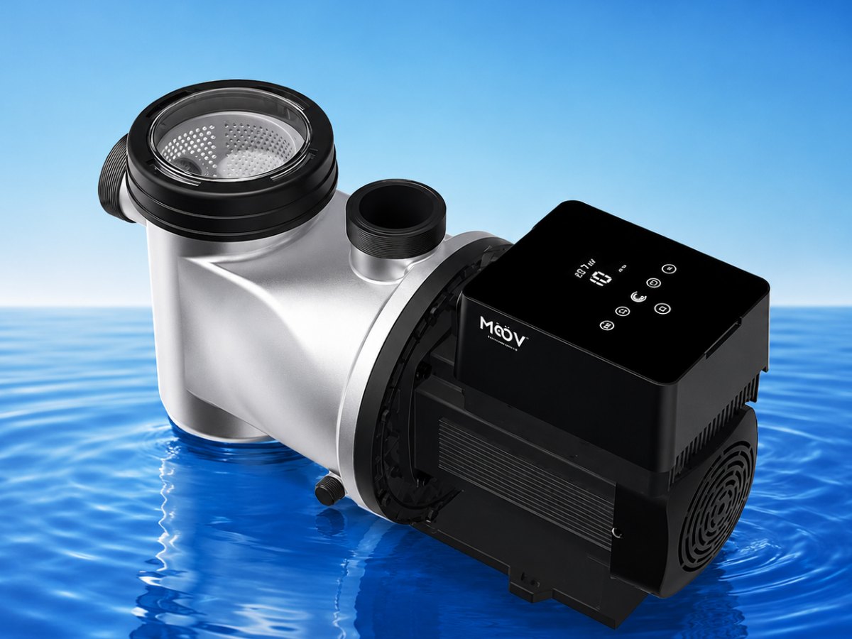 The Moov MP2AI 2.0 THP inverter pool pump, with its touch control head