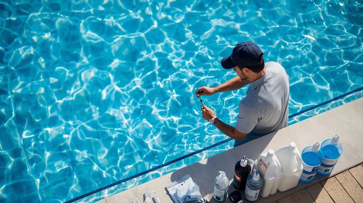 Beautiful backyard pool — AquaLit Pool Care Spring TX